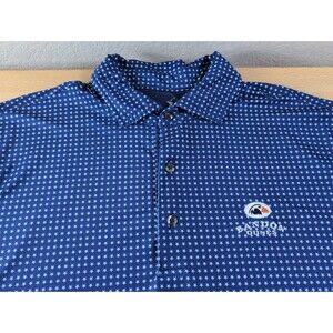 FG Tech Golf Polo Shirt Bandon Dunes Mens  Large Blue Stars AOP USA